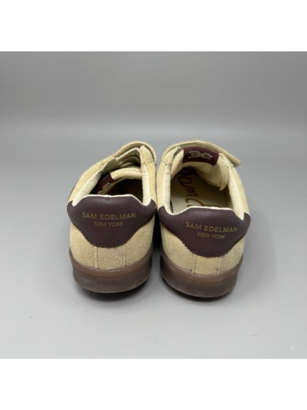 Sam Edelman Talia Womens Sneakers Size 6.5 Ivory Leather Suede Hook& Loop  Strap - Picture 5 of 7